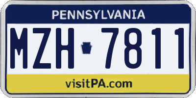 PA license plate MZH7811