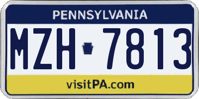 PA license plate MZH7813