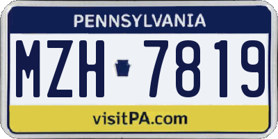 PA license plate MZH7819