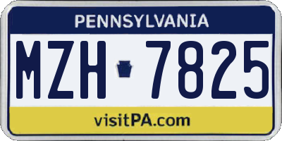 PA license plate MZH7825