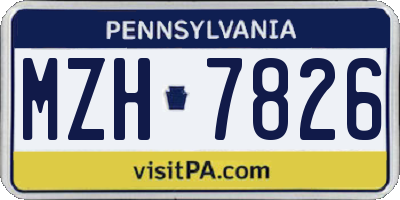 PA license plate MZH7826