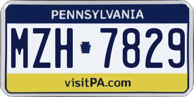 PA license plate MZH7829
