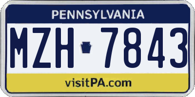 PA license plate MZH7843