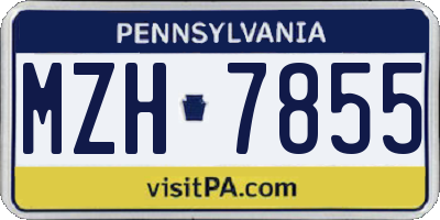 PA license plate MZH7855