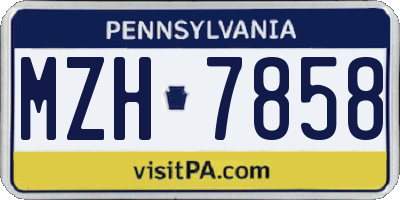 PA license plate MZH7858