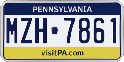 PA license plate MZH7861