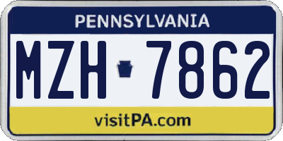 PA license plate MZH7862