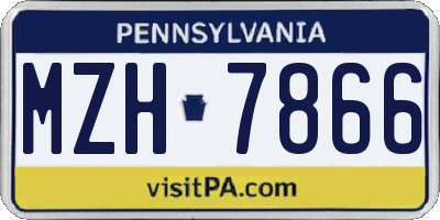 PA license plate MZH7866