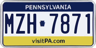 PA license plate MZH7871