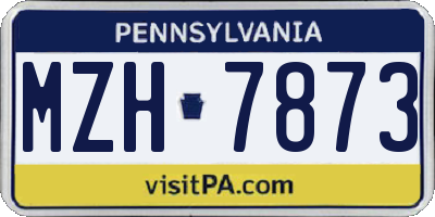 PA license plate MZH7873
