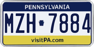 PA license plate MZH7884