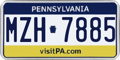 PA license plate MZH7885
