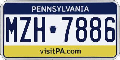 PA license plate MZH7886