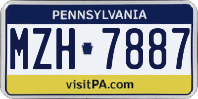 PA license plate MZH7887