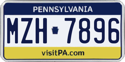 PA license plate MZH7896