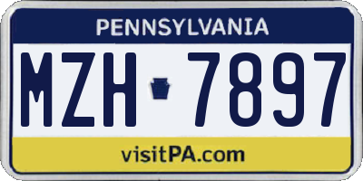 PA license plate MZH7897