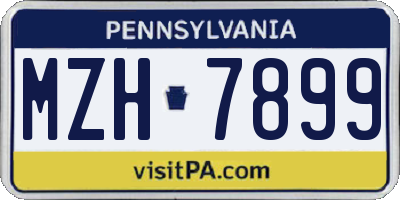 PA license plate MZH7899
