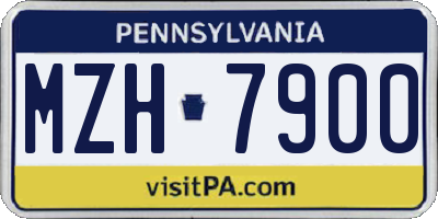 PA license plate MZH7900