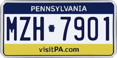 PA license plate MZH7901