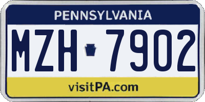 PA license plate MZH7902