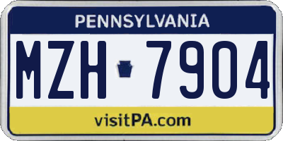 PA license plate MZH7904