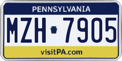 PA license plate MZH7905
