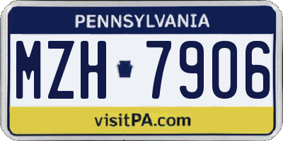 PA license plate MZH7906