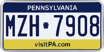 PA license plate MZH7908