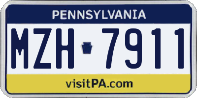 PA license plate MZH7911