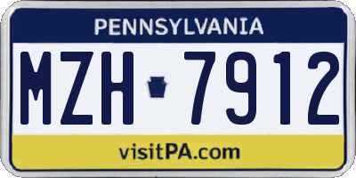 PA license plate MZH7912
