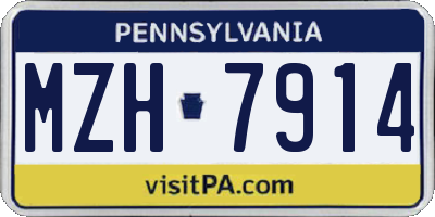 PA license plate MZH7914