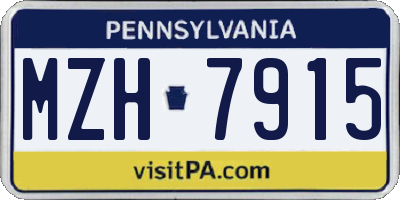 PA license plate MZH7915
