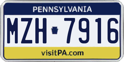 PA license plate MZH7916