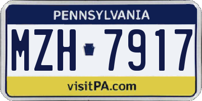 PA license plate MZH7917