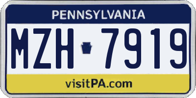 PA license plate MZH7919