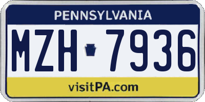 PA license plate MZH7936