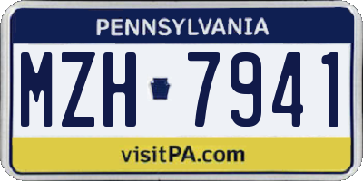 PA license plate MZH7941