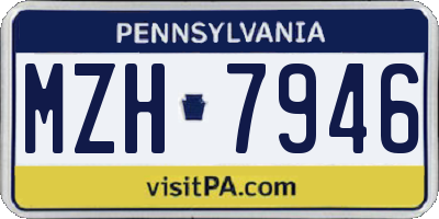 PA license plate MZH7946