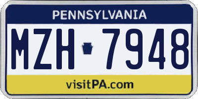 PA license plate MZH7948