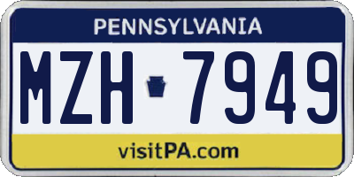 PA license plate MZH7949