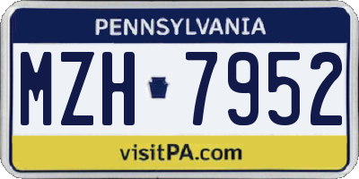 PA license plate MZH7952