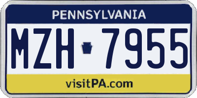 PA license plate MZH7955