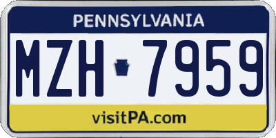 PA license plate MZH7959