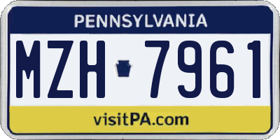 PA license plate MZH7961