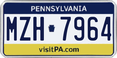 PA license plate MZH7964