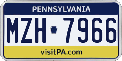 PA license plate MZH7966