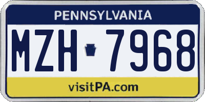 PA license plate MZH7968