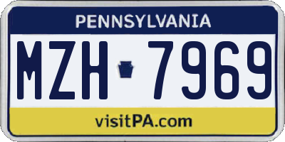 PA license plate MZH7969