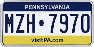 PA license plate MZH7970
