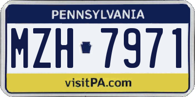 PA license plate MZH7971